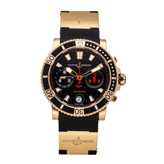 Ulysse Nardin Maxi Marine Chronograph Black Dial Men's Watch