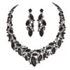 Crystal Necklace and Earrings Jewelry Set for Wedding Dress