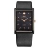IBSO Classic Quartz Wristwatch for Men with Ultra-Slim 7MM Rectangle Dial (Black).
