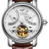 Skeleton Watch Waterproof Brown Genuine Leather Automatic Mechanical Wrist Watch