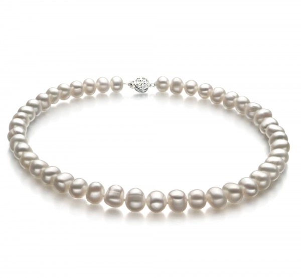 Kaitlyn White 8-9mm A Quality Freshwater Sterling Silver
