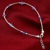 Swarovski Elements Bicone Crystal 925 Sterling Silver Anklet