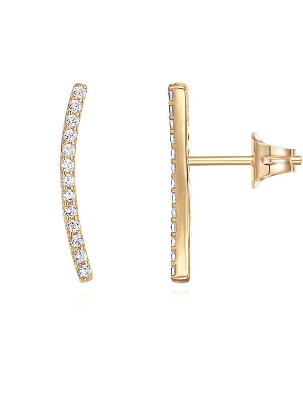 Hypoallergenic 14K Gold Plated Ear Crawler Jackets