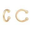 Yellow 14K Gold Classic Round Huggie Ear Cuff Earrings