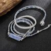 Blue Vine Stone Hematite Crystal 5 Wraps Bracelets