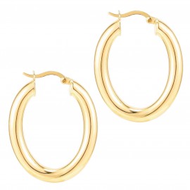PAVOI 14K Gold Plated Sterling Silver Hoop Earrings