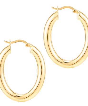 PAVOI 14K Gold Plated Sterling Silver Hoop Earrings