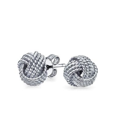 Twisted Cable Braided Rope Knot Love Knot Stud Earrings