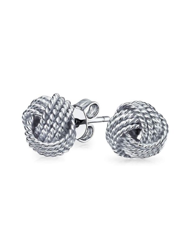 Twisted Cable Braided Rope Knot Love Knot Stud Earrings