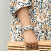 Leather Wrap Bracelet Boho Cuff Bracelets Crystal