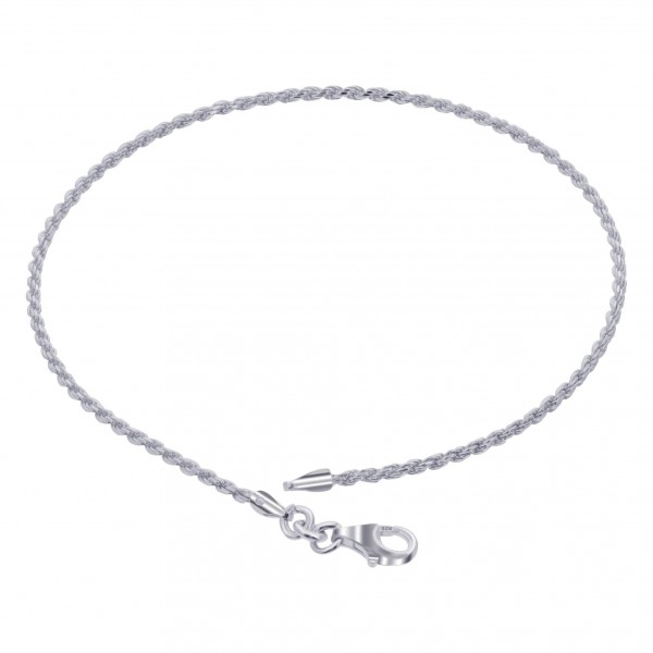 10 Inch Anklet Sterling Silver Lobster Clasp Rope Foot Chain