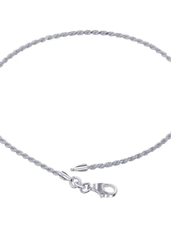10 Inch Anklet Sterling Silver Lobster Clasp Rope Foot Chain