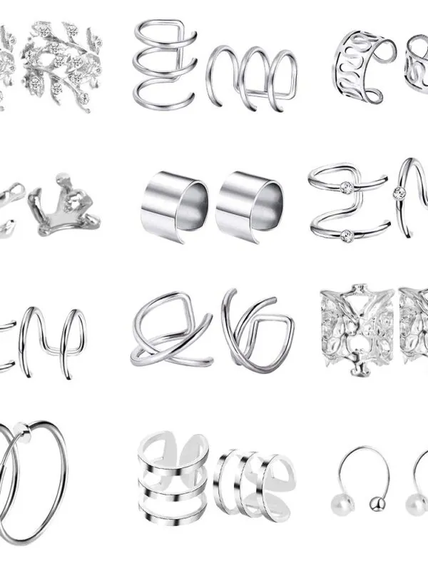 12 Pairs Ear Cuff for Women Cartilage Clip On Wrap Earrings