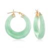14kt Yellow Gold Ross-Simons Jade Hoop Earrings