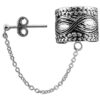 Silver Ear Cuff Earring with Chain & Ball Stud