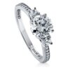 BERRICLE Rhodium Plated Sterling Silver Round Cubic Zirconia