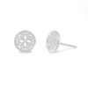 Sterling Silver Lotus Flower Stud Earrings