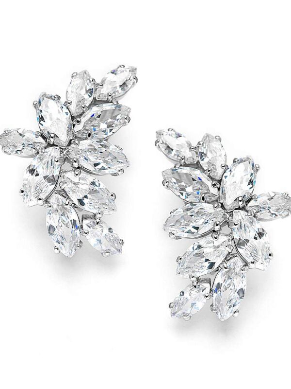 Mariell Bridal Wedding CZ Clip Earrings