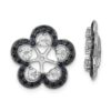 925 Sterling Silver White Topaz Black Sapphire Earrings