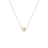 Tiny Gold Initial Heart Necklace-14K Gold Filled Handmade