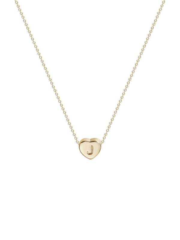 Tiny Gold Initial Heart Necklace-14K Gold Filled Handmade