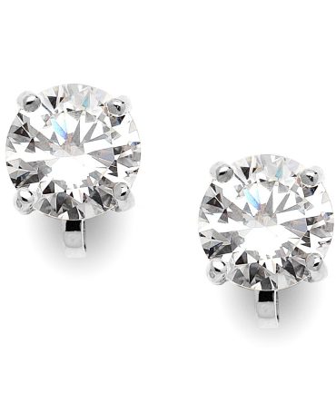 Mariell Cubic Zirconia Crystal Wedding Clip On Stud Earrings