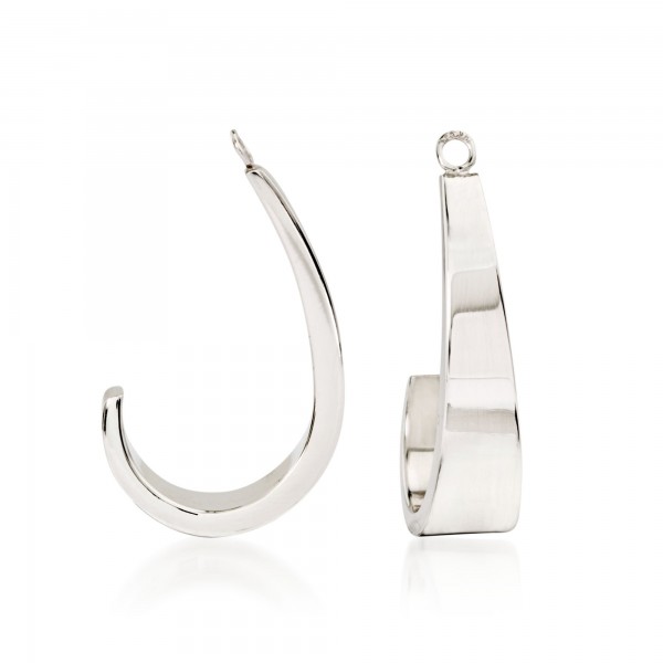 Ross-Simons 14kt White Gold J-Hoop Earring Jackets