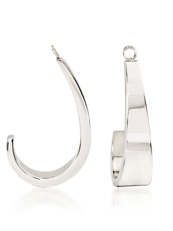 Ross-Simons 14kt White Gold J-Hoop Earring Jackets