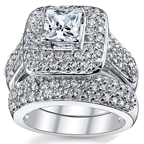 Wedding Engagement Ring rincess Cut Cubic Zirconia
