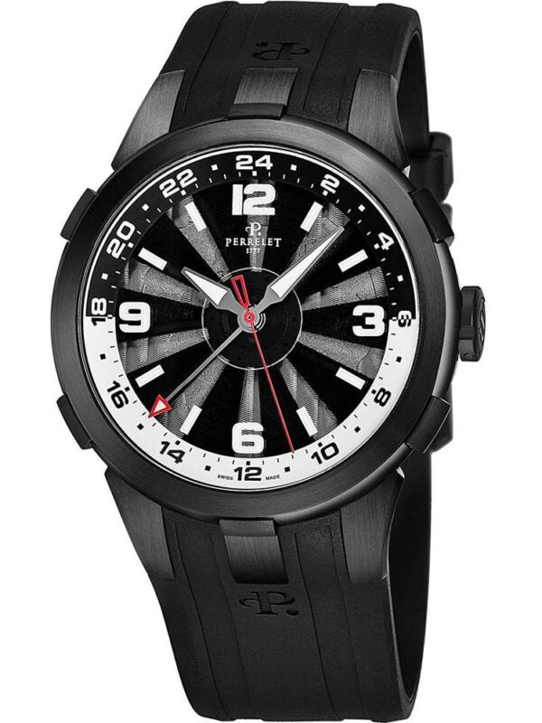 Perrelet Turbine GMT Mens Automatic Watch - 44mm Analog Black Watches