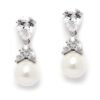 Mariell Silver Platinum Plated Pear-Shaped Earrings