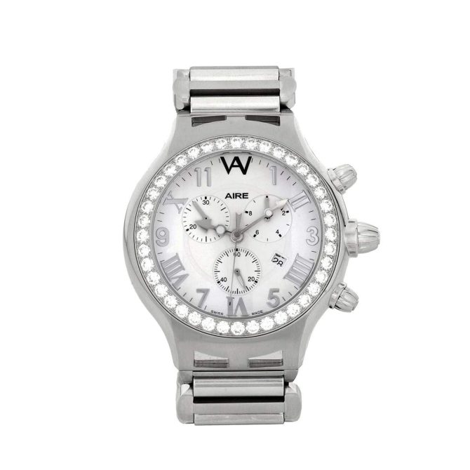 Aire Parlay Swiss Made Quartz Chronograph Over-Sized Mens Diamond Watch