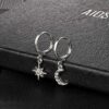 8 Pairs Small Gold Silver Butterfly Hoop Earrings