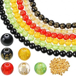 700 Pieces Feng Shui Beads Black Glass for Fortune Bracelet