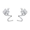 Leaf Wrap Earrings Sterling Silver Leaves Ear