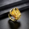 Elegant 18k Gold Plated Flower Statement Ring – Versatile Luxury for Every Occasion 💍