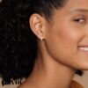 14K Yellow Gold Wide Cubic Zirconia Cuff Earrings
