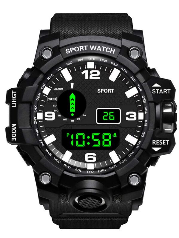 Mens Digital Sports Watches LED Screen Large Face Military Watches