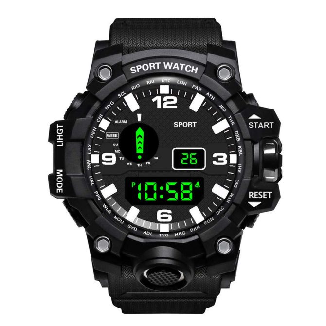 Mens Digital Sports Watches LED Screen Large Face Military Watches