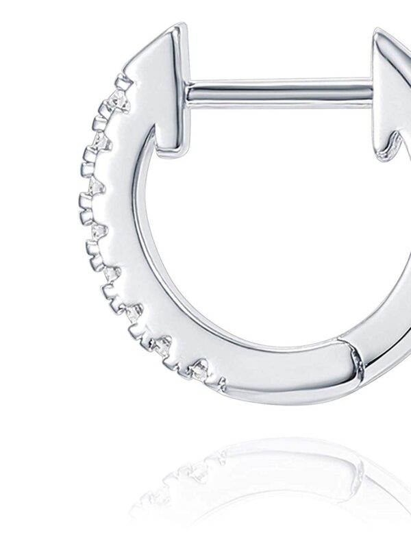 PAVOI 14K White Gold Plated Post Cubic Zirconia Cuff Earring