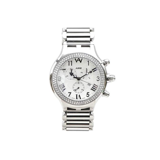 Aire Parlay Swiss Made Over Sized Chronograph Mens Diamond Watch