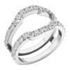 Enhancer Guard Double Ring Zirconia CZ Ladies Wedding Band