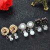 Elegance in Variety: 6 Pairs of Rose Flower, Pearl, and CZ Clip-On Earrings - Hypoallergenic Style Set