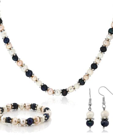 Multi-Color Cultured Freshwater Pearl Necklace Earrings