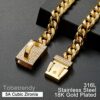 Diamonds 18K Gold Dog Chain Collar with Design Secure Buckle Bling