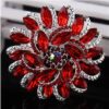 Flower Shape Created Crystal Rhinestone Corsage Brooches Pin