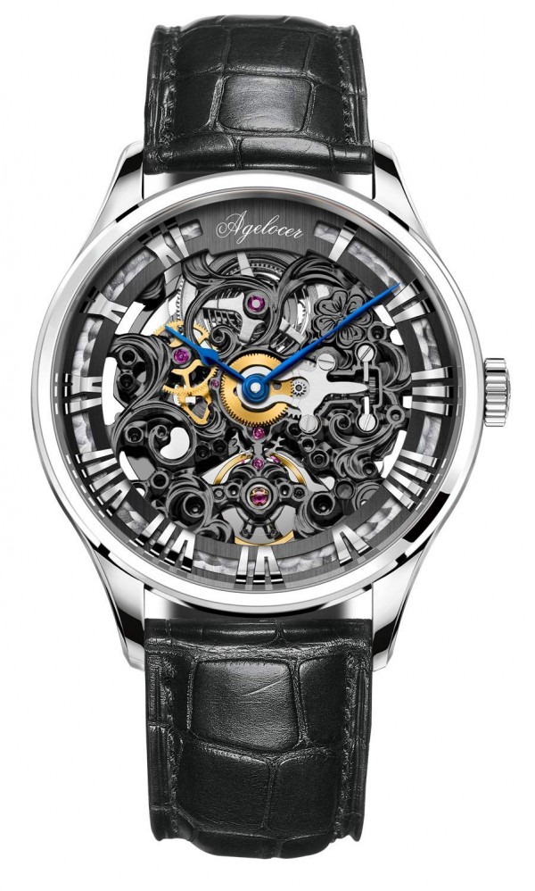 Agelocer Men's Watch Top Brand Fashion Skeleton Mechanical