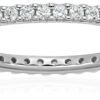 Platinum-Plated Sterling Silver All-Around Band Ring set