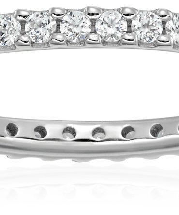 Platinum-Plated Sterling Silver All-Around Band Ring set