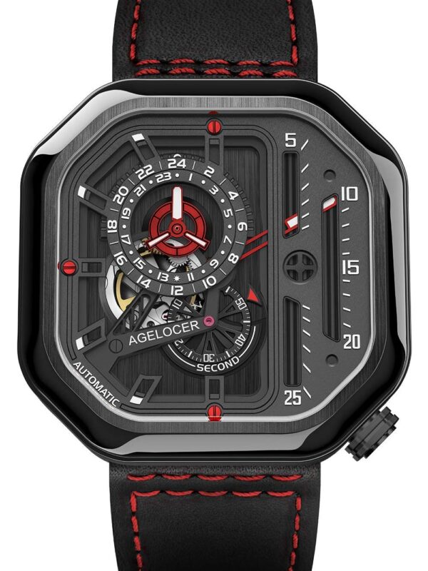 Agelocer Sport Watches Automatic Skeleton Watch Steel Waterproof
